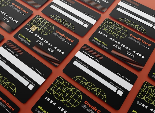 PSD top view creditcard mockup