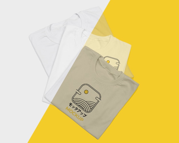 top view of cute t-shirt concept mock-up