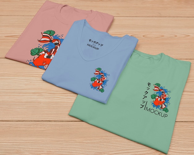 かわいいTシャツコンセプトモックアップの上面図