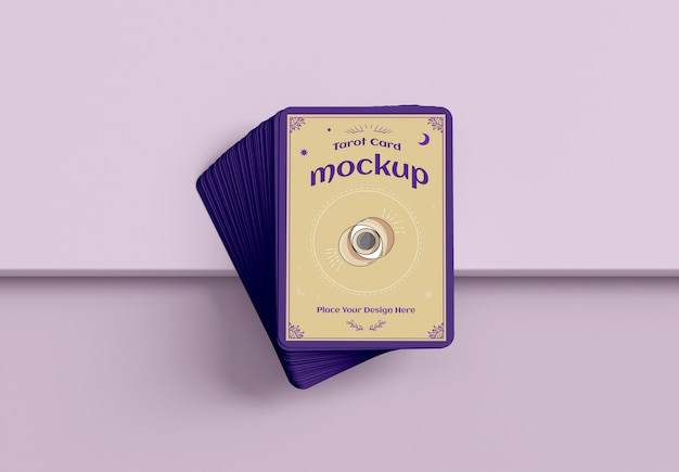 PSD top view deck of cards mockup