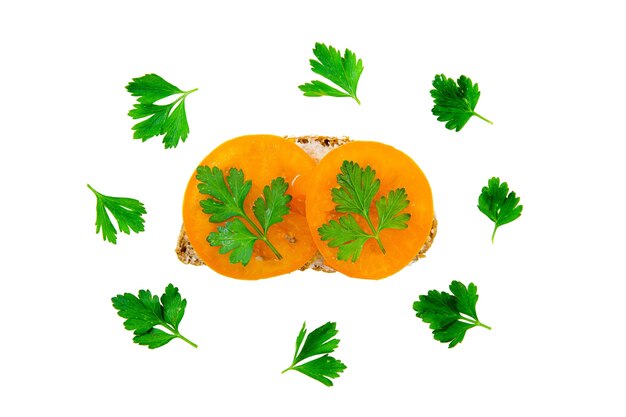 top view on delicious sandwich