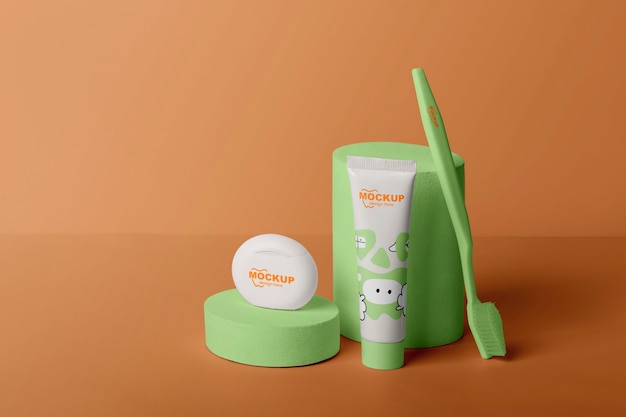 PSD top view on dentist mockup