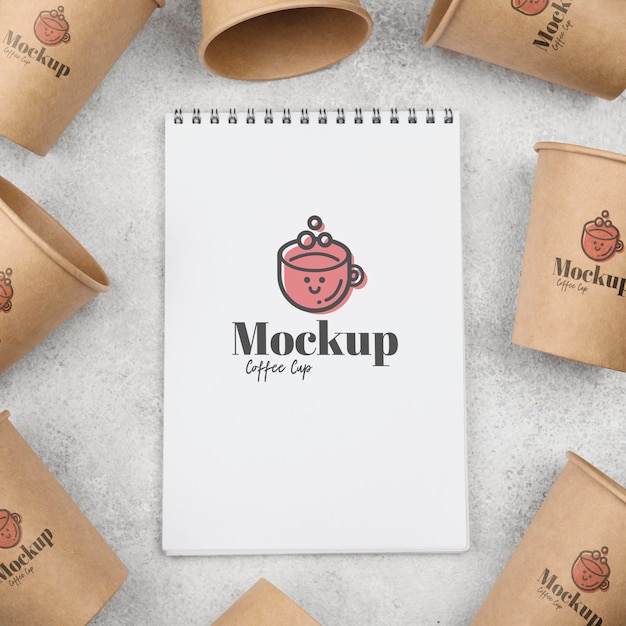 PSD top view on disposable packaging mockup