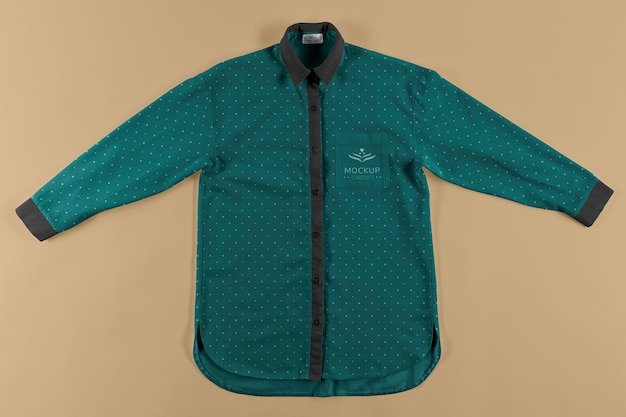 top view on dress shirt mockup design