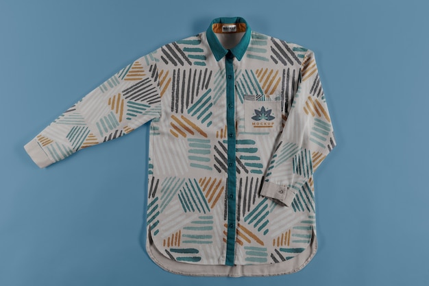 top view on dress shirt mockup design