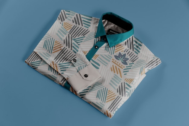 Top view on dress shirt mockup design