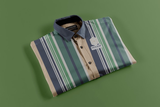 PSD top view on dress shirt mockup design