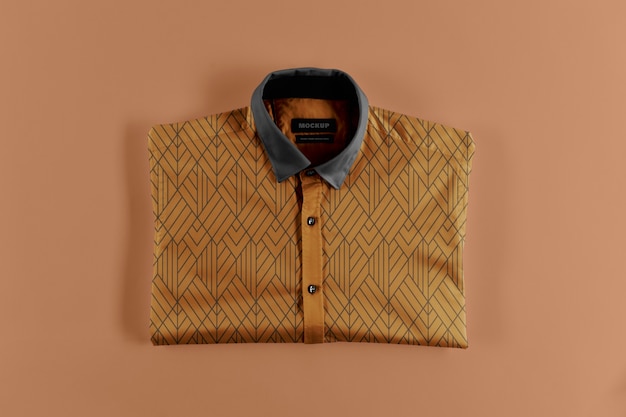 top view on dress shirt mockup design