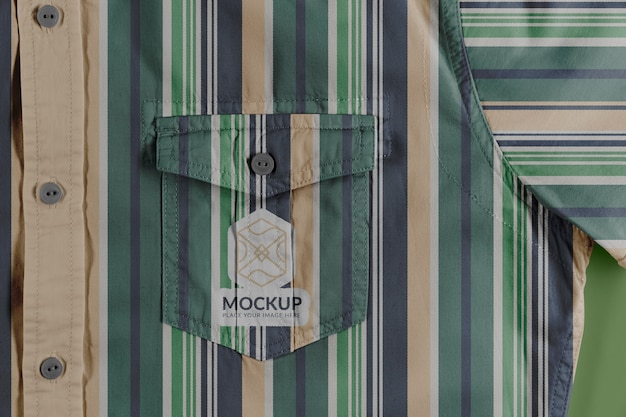 PSD top view on dress shirt mockup design