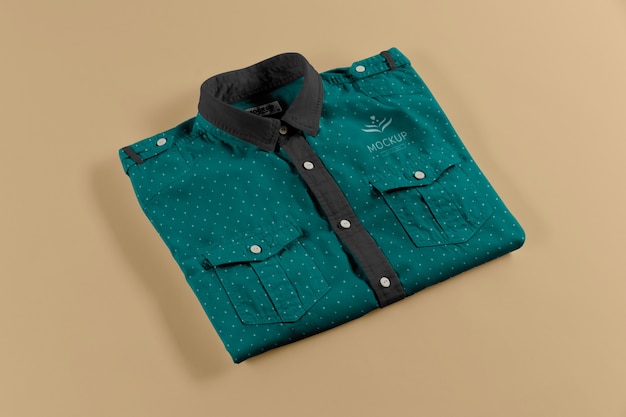 Top view on dress shirt mockup design