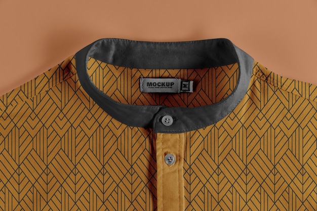 PSD top view on dress shirt mockup design