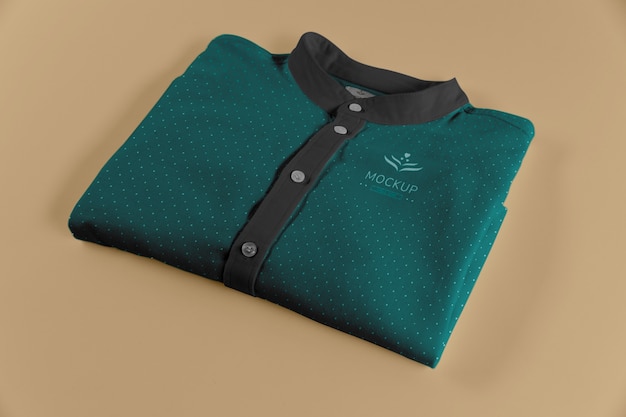 PSD top view on dress shirt mockup design