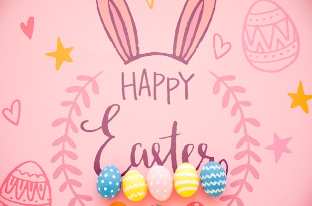 top view easter mockup