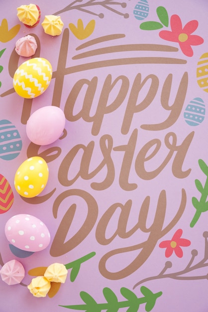 PSD top view easter mockup