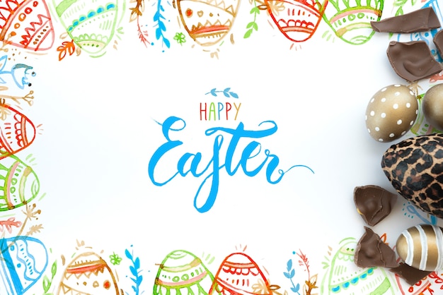 top view easter mockup