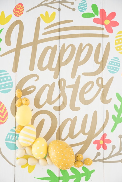 PSD top view easter mockup