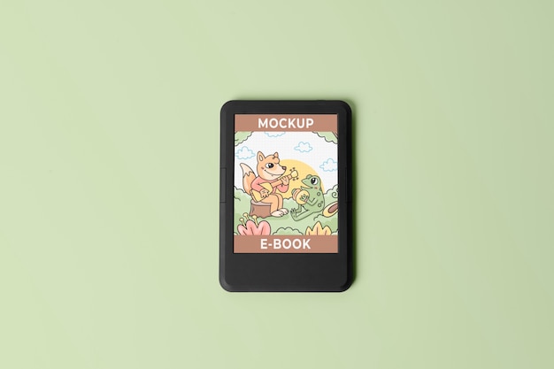 PSD top view ebook mockup