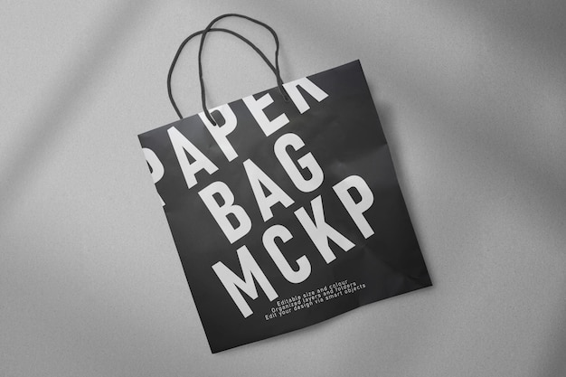 Top view editable paper bag mockup