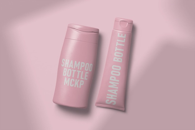 PSD top view editable shampoo bottle mockup