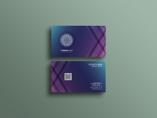 Top view elegant business card 3d mockup