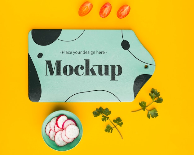 Top view elegant food mockup