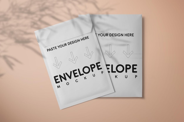 Top view envelope mockup design