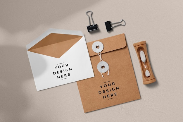 Top view envelope mockup