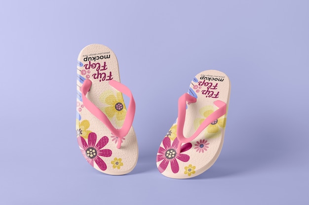 PSD top view on flip flop mockup