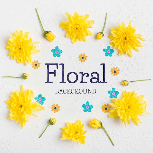 Top view floral background concept