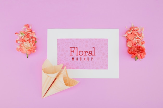 Top view floral mock-up frame