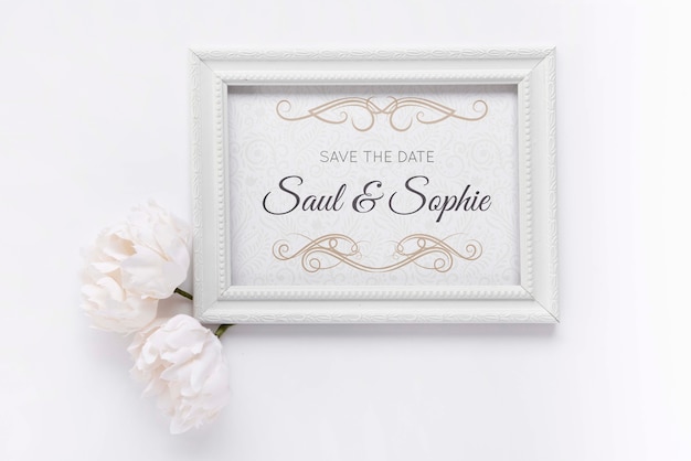 PSD top view frame with save the date