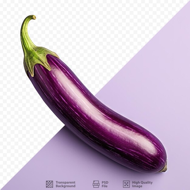 PSD top view of fresh vegetables including raw eggplant and ample space for text set on a transparent background