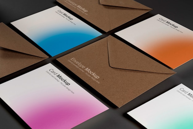 Top view over geometric envelope mockup