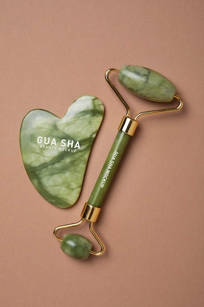 Top view gua sha and face roller