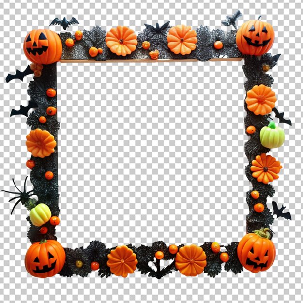 Top view halloween party elemetns frame