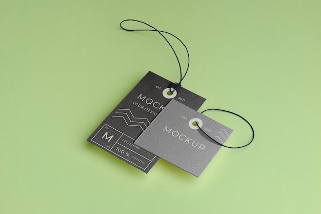 Top view of hang tag mockup