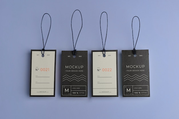 PSD top view of hang tag mockup