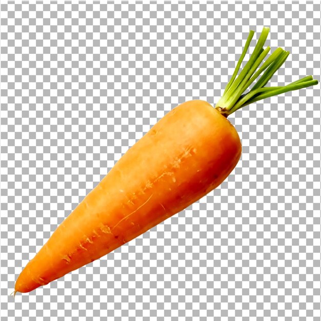 A top view of a healthy carrot isolated on a transparent background