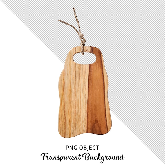 PSD top view of isolated serving wooden board on transparent background