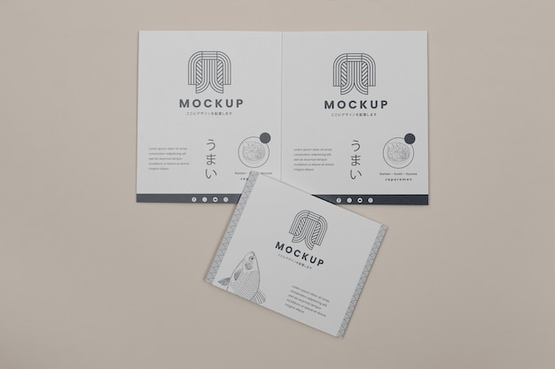 일본 브로셔 일본 디자인 이랑의 상위 뷰