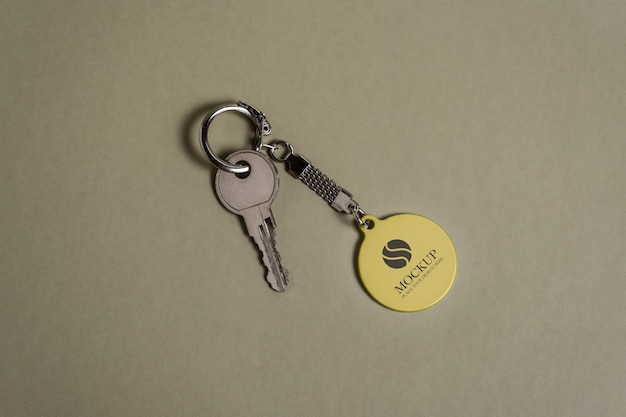 Top view key with keychain