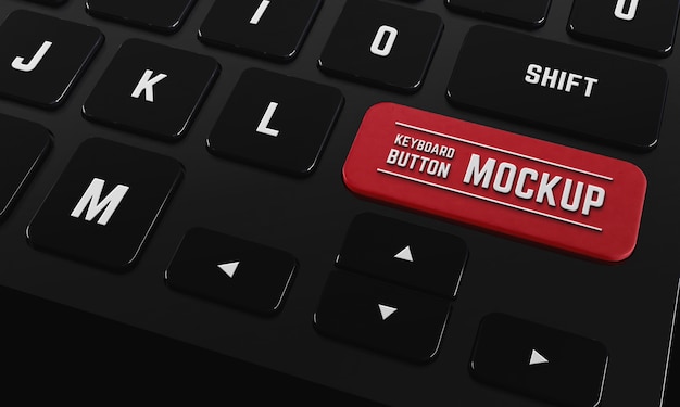 PSD top view keyboard button mockup