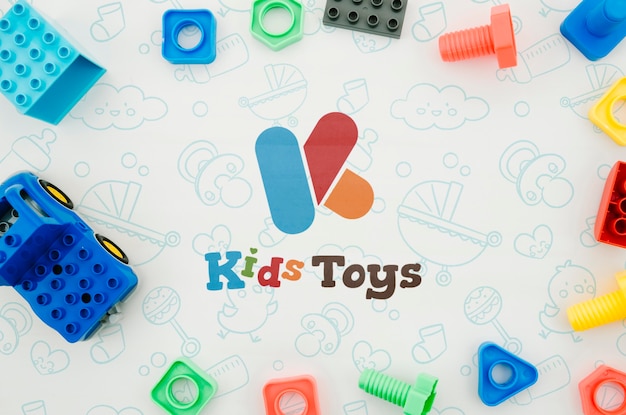 PSD top view kids toy set