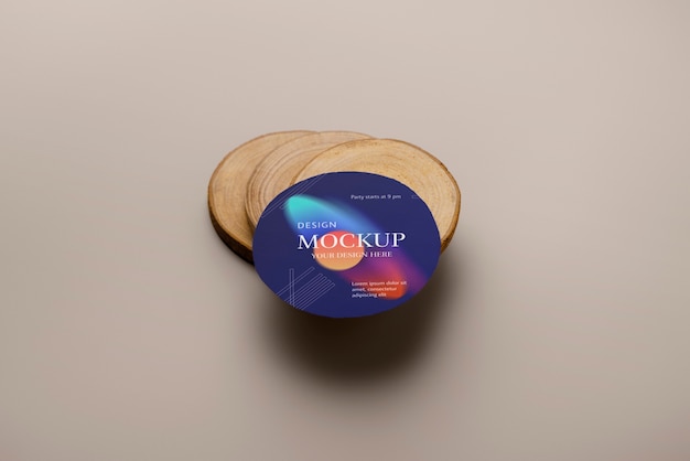 PSD top view on label mockup