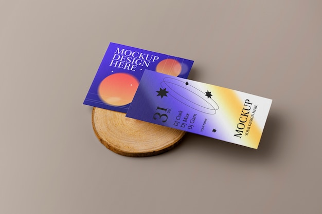 PSD top view on label mockup