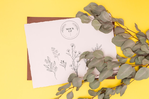 top view of leaves concept mock-up