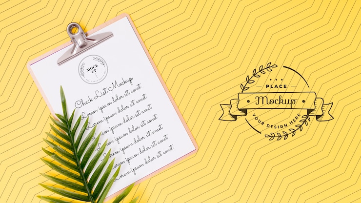 PSD top view of leaves concept mock-up