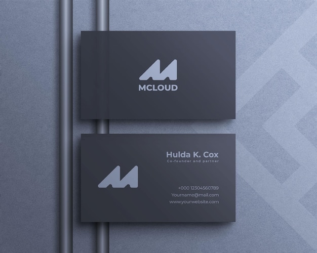 Top view luxury and clean business card mockup