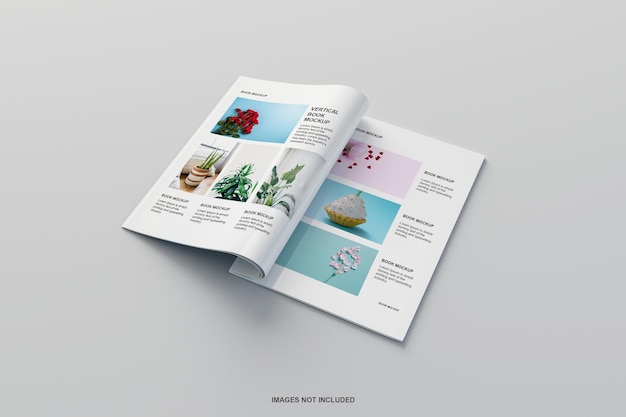 PSD top view magazine and book mockup