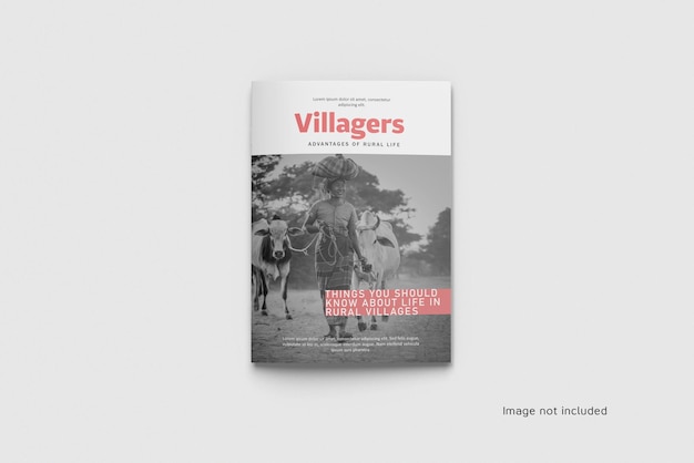 Top view magazine or catalog cover mockup